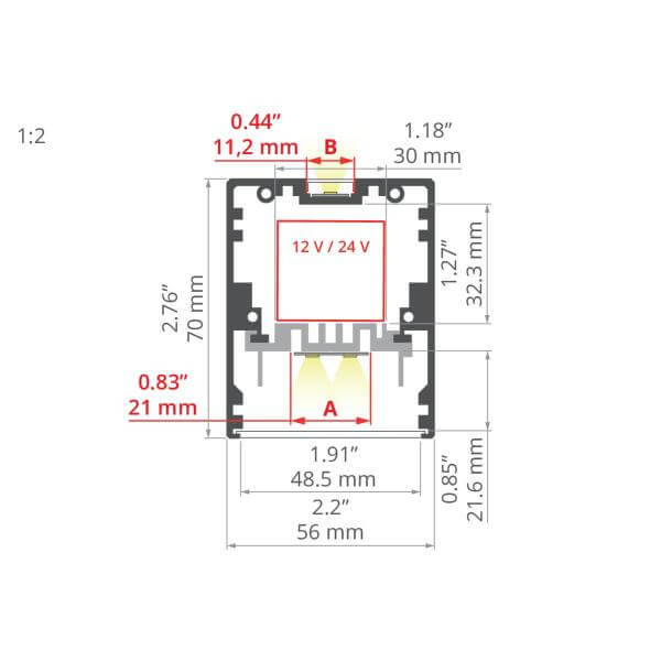 LED-Deckenprofil  MOD-50